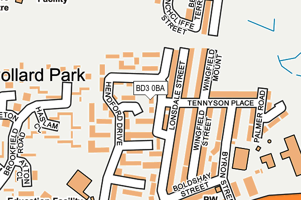 BD3 0BA map - OS OpenMap – Local (Ordnance Survey)