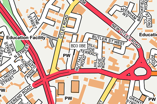 BD3 0BE map - OS OpenMap – Local (Ordnance Survey)