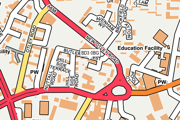 BD3 0BG map - OS OpenMap – Local (Ordnance Survey)