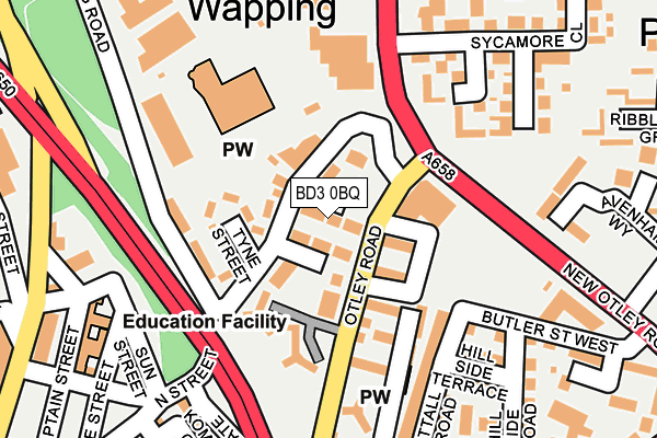 BD3 0BQ map - OS OpenMap – Local (Ordnance Survey)