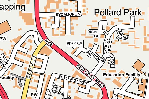 BD3 0BW map - OS OpenMap – Local (Ordnance Survey)