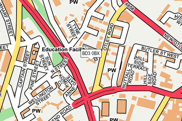 BD3 0BX map - OS OpenMap – Local (Ordnance Survey)