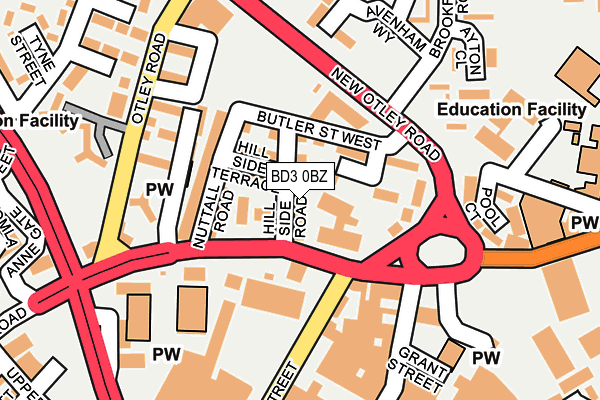 BD3 0BZ map - OS OpenMap – Local (Ordnance Survey)