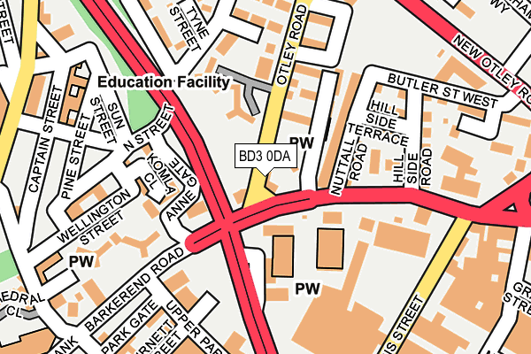 BD3 0DA map - OS OpenMap – Local (Ordnance Survey)