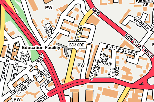 BD3 0DD map - OS OpenMap – Local (Ordnance Survey)