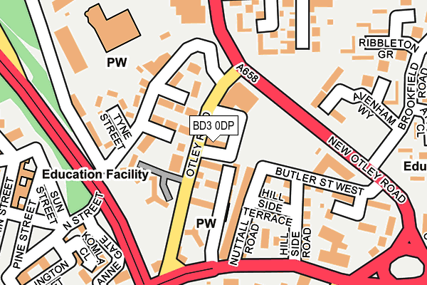 BD3 0DP map - OS OpenMap – Local (Ordnance Survey)