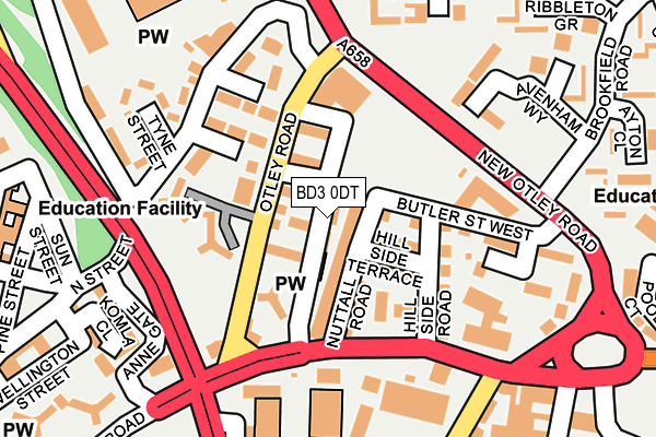 BD3 0DT map - OS OpenMap – Local (Ordnance Survey)