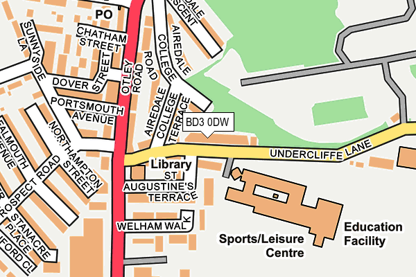 BD3 0DW map - OS OpenMap – Local (Ordnance Survey)