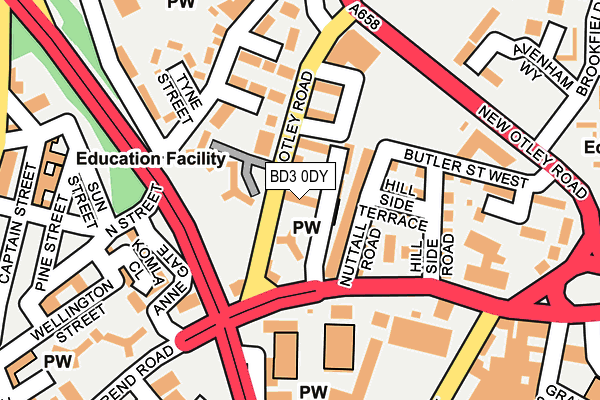BD3 0DY map - OS OpenMap – Local (Ordnance Survey)