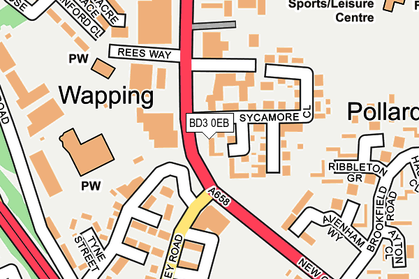 BD3 0EB map - OS OpenMap – Local (Ordnance Survey)