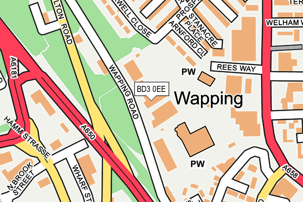 BD3 0EE map - OS OpenMap – Local (Ordnance Survey)