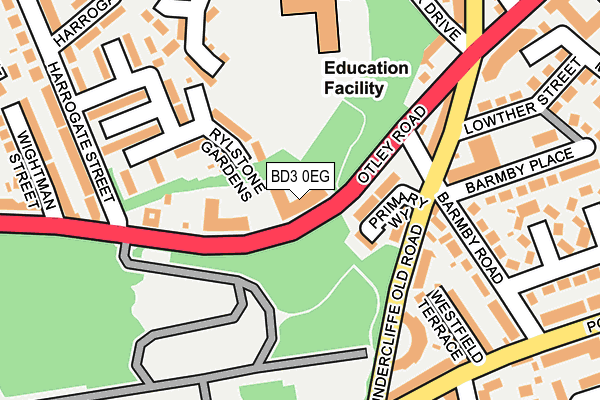 BD3 0EG map - OS OpenMap – Local (Ordnance Survey)