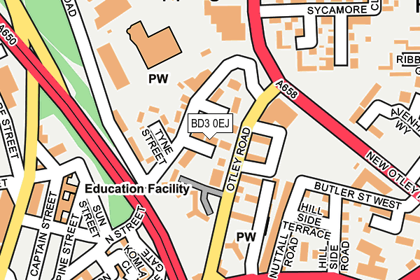 BD3 0EJ map - OS OpenMap – Local (Ordnance Survey)
