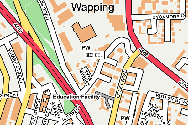 BD3 0EL map - OS OpenMap – Local (Ordnance Survey)