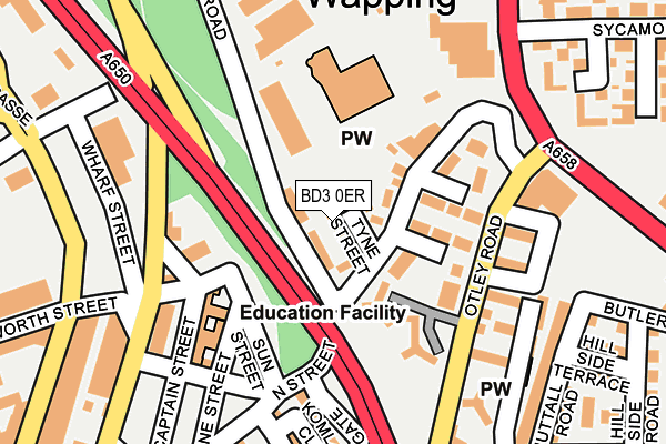 BD3 0ER map - OS OpenMap – Local (Ordnance Survey)