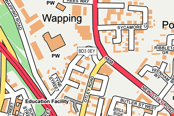 BD3 0EY map - OS OpenMap – Local (Ordnance Survey)