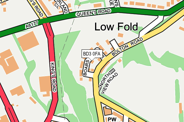 BD3 0FA map - OS OpenMap – Local (Ordnance Survey)