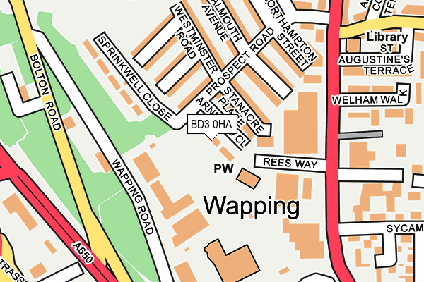 BD3 0HA map - OS OpenMap – Local (Ordnance Survey)