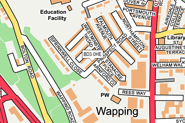BD3 0HE map - OS OpenMap – Local (Ordnance Survey)