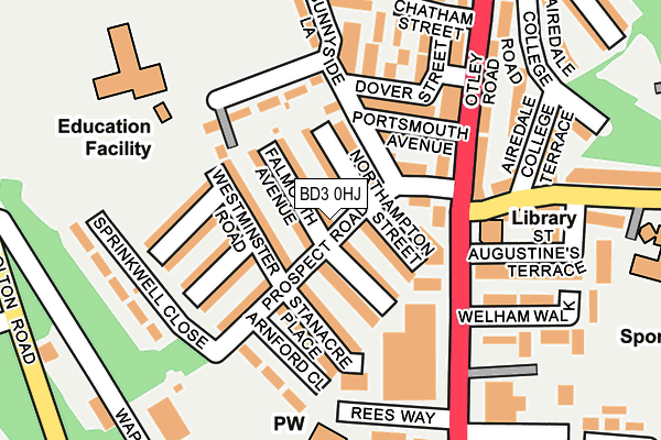 BD3 0HJ map - OS OpenMap – Local (Ordnance Survey)