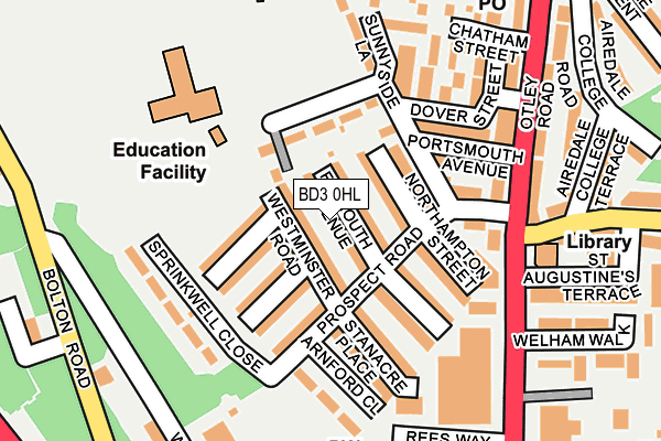 BD3 0HL map - OS OpenMap – Local (Ordnance Survey)