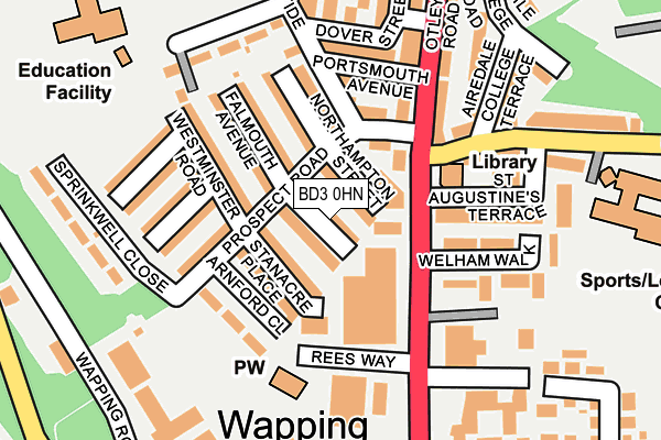 BD3 0HN map - OS OpenMap – Local (Ordnance Survey)