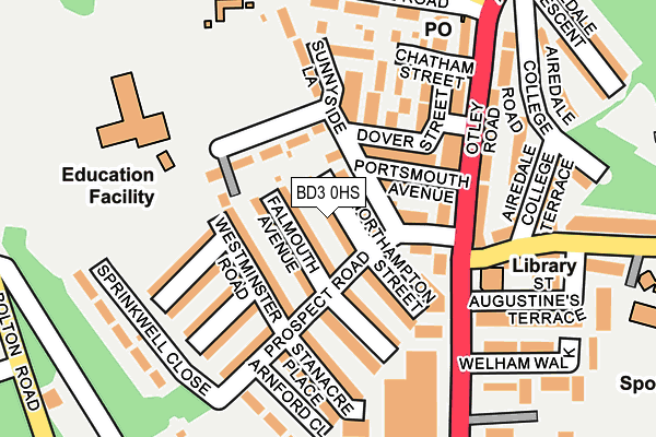 BD3 0HS map - OS OpenMap – Local (Ordnance Survey)