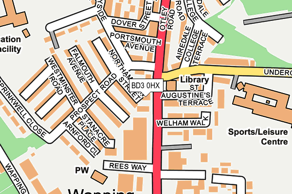 BD3 0HX map - OS OpenMap – Local (Ordnance Survey)