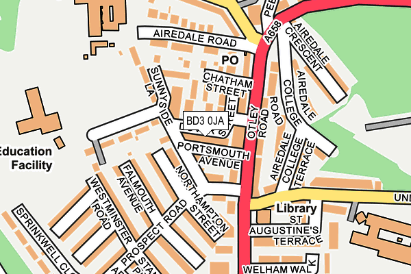 BD3 0JA map - OS OpenMap – Local (Ordnance Survey)