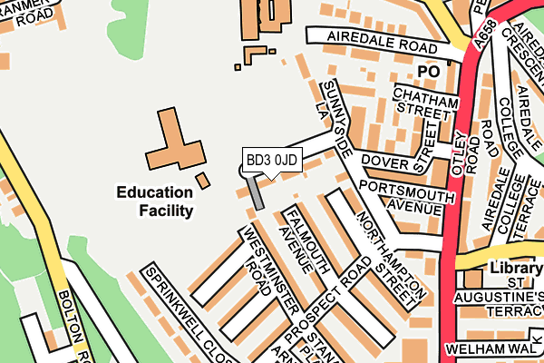 BD3 0JD map - OS OpenMap – Local (Ordnance Survey)