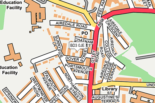 BD3 0JE map - OS OpenMap – Local (Ordnance Survey)