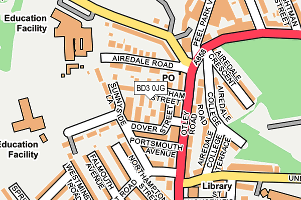 BD3 0JG map - OS OpenMap – Local (Ordnance Survey)