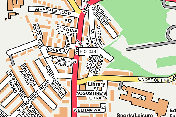 BD3 0JS map - OS OpenMap – Local (Ordnance Survey)