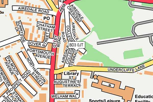 BD3 0JT map - OS OpenMap – Local (Ordnance Survey)