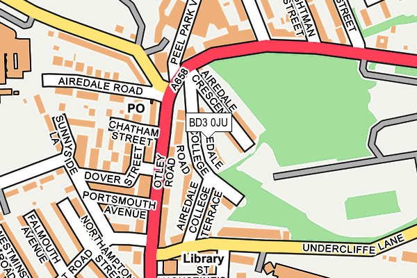 BD3 0JU map - OS OpenMap – Local (Ordnance Survey)