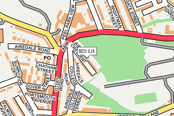BD3 0JX map - OS OpenMap – Local (Ordnance Survey)