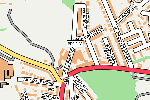 BD3 0JY map - OS OpenMap – Local (Ordnance Survey)