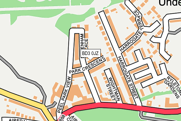 BD3 0JZ map - OS OpenMap – Local (Ordnance Survey)
