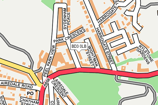 BD3 0LB map - OS OpenMap – Local (Ordnance Survey)
