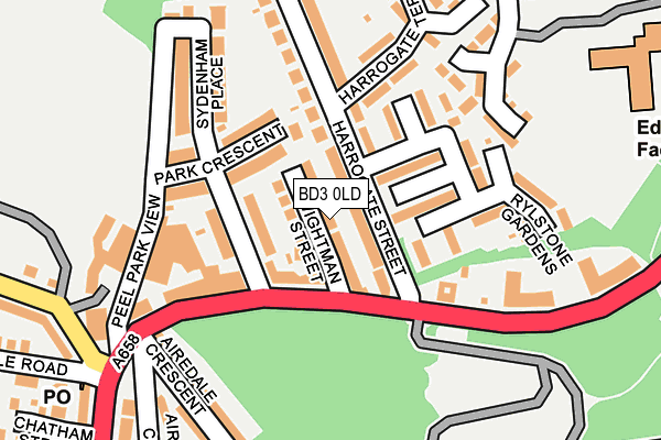 BD3 0LD map - OS OpenMap – Local (Ordnance Survey)