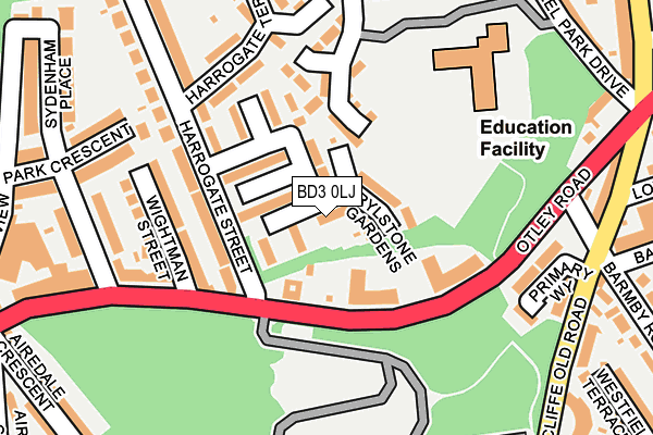 BD3 0LJ map - OS OpenMap – Local (Ordnance Survey)