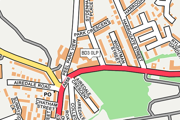BD3 0LP map - OS OpenMap – Local (Ordnance Survey)