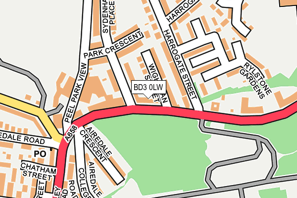 BD3 0LW map - OS OpenMap – Local (Ordnance Survey)