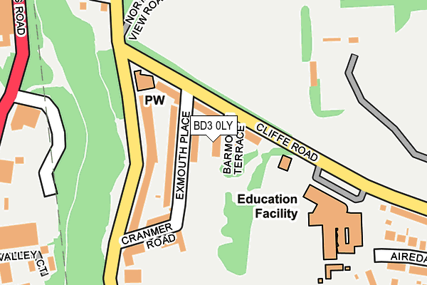 BD3 0LY map - OS OpenMap – Local (Ordnance Survey)