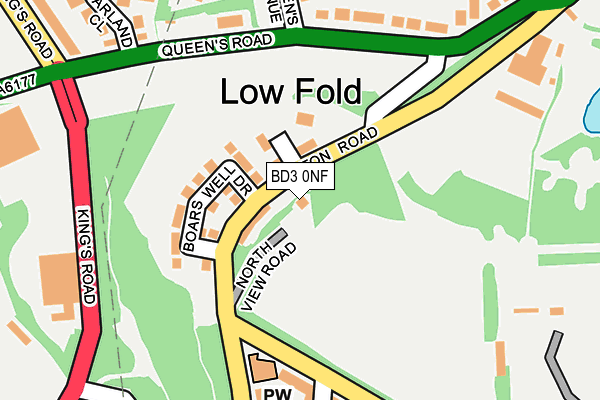 BD3 0NF map - OS OpenMap – Local (Ordnance Survey)