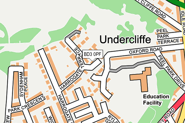 BD3 0PF map - OS OpenMap – Local (Ordnance Survey)
