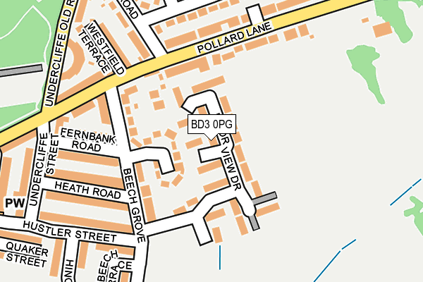 BD3 0PG map - OS OpenMap – Local (Ordnance Survey)