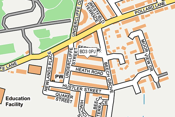 BD3 0PJ map - OS OpenMap – Local (Ordnance Survey)