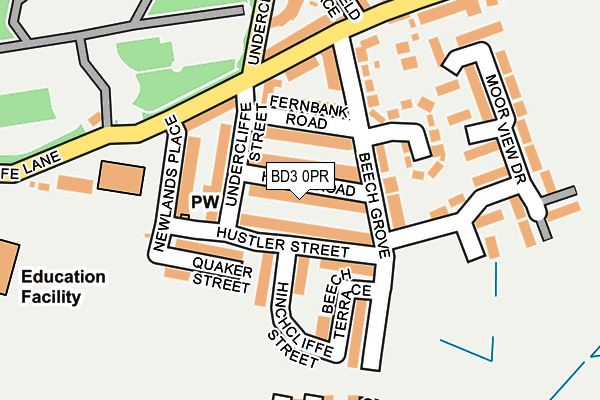 BD3 0PR map - OS OpenMap – Local (Ordnance Survey)