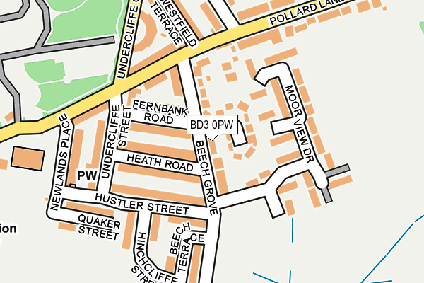 BD3 0PW map - OS OpenMap – Local (Ordnance Survey)